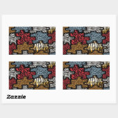 RAB Rockabilly Animal Print Puzzle Rechteckiger Aufkleber (Blatt)