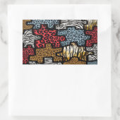 RAB Rockabilly Animal Print Puzzle Rechteckiger Aufkleber (Tasche)