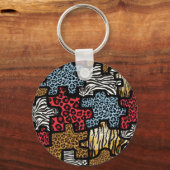RAB Rockabilly Animal Print Puzzle Schlüsselanhänger (Vorderseite)