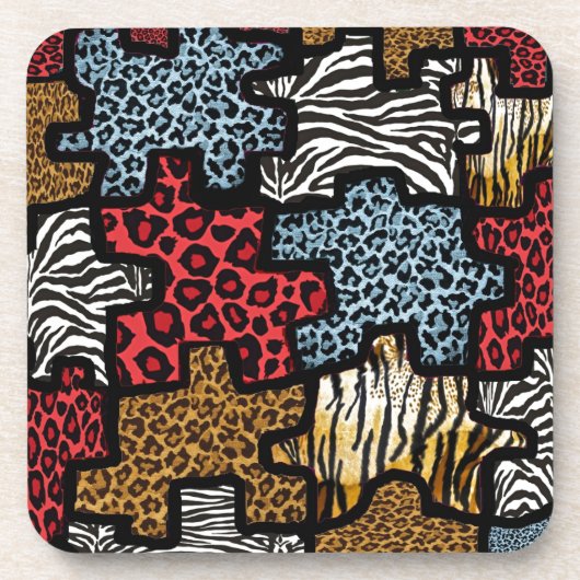RAB Rockabilly Animal Print Puzzle Untersetzer (Vorderseite)
