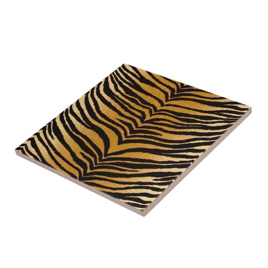 RAB Rockabilly Black and Gold Tiger Print Fliese (Seite)