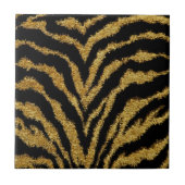 RAB Rockabilly Black Gold Leopard Print Tile Fliese (Vorderseite)