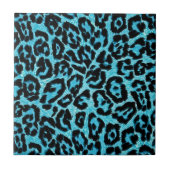 RAB Rockabilly Blue Leopard Print Tile Fliese (Vorderseite)