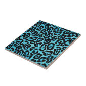 RAB Rockabilly Blue Leopard Print Tile Fliese (Seite)