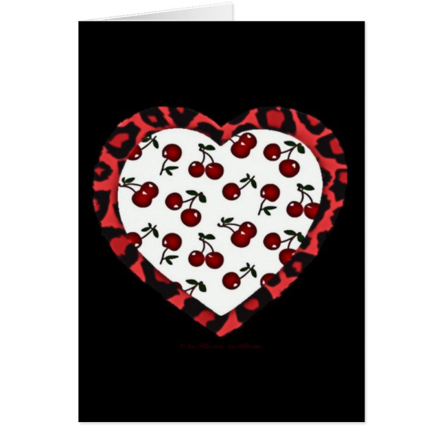 RAB Rockabilly Cherries Leopard Print Heart (Vorne)