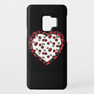 RAB Rockabilly Cherries Leopard Print Heart Case-Mate Samsung Galaxy S9 Hülle