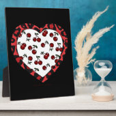 RAB Rockabilly Cherries Leopard Print Heart Fotoplatte (Seite)