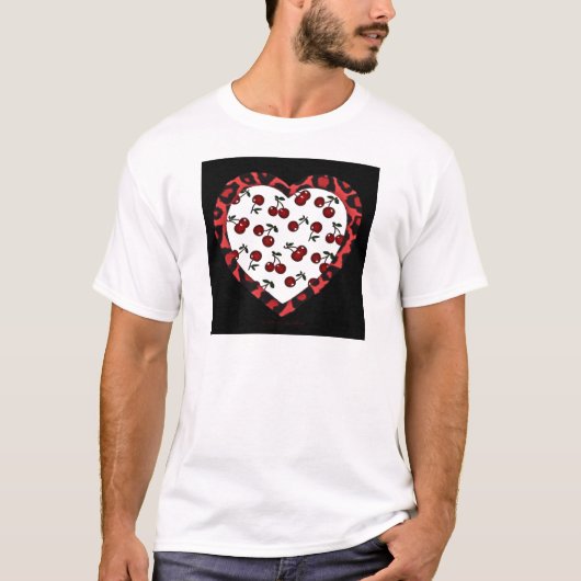 RAB Rockabilly Cherries Leopard Print Heart T-Shirt (Vorderseite)