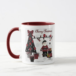 RAB Rockabilly Cherry Christmas Weihnachtsgeschenk Tasse
