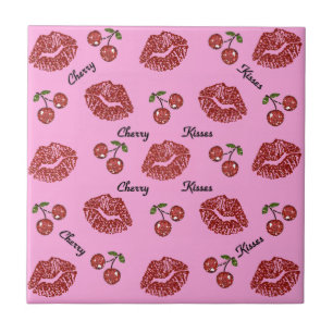 RAB Rockabilly Cherry Kisses auf Pink Fliese