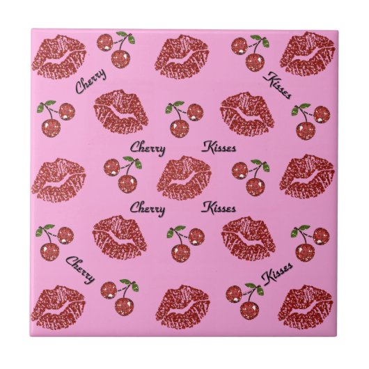 RAB Rockabilly Cherry Kisses auf Pink Fliese (Vorderseite)
