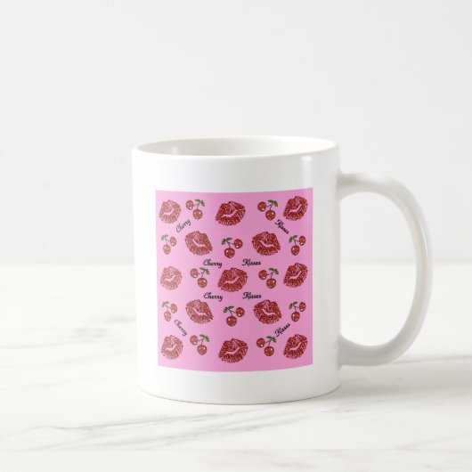 RAB Rockabilly Cherry Kisses auf Pink Kaffeetasse (Rechts)
