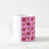 RAB Rockabilly Cherry Kisses auf Pink Kaffeetasse (Vorderseite Links)