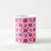 RAB Rockabilly Cherry Kisses auf Pink Kaffeetasse (Mittel)