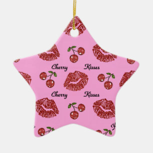 RAB Rockabilly Cherry Kisses auf Pink Keramikornament