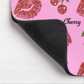 RAB Rockabilly Cherry Kisses auf Pink Mousepad (Ecke)