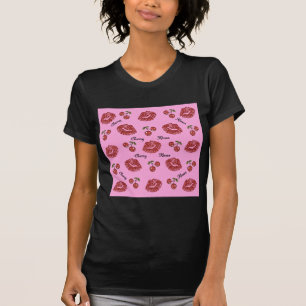 RAB Rockabilly Cherry Kisses auf Pink T-Shirt