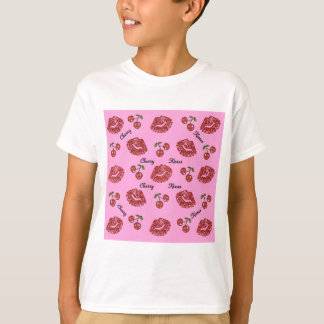 RAB Rockabilly Cherry Kisses auf Pink T-Shirt
