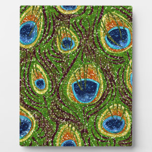 RAB Rockabilly Colorful Peacock Feathers Print Fotoplatte