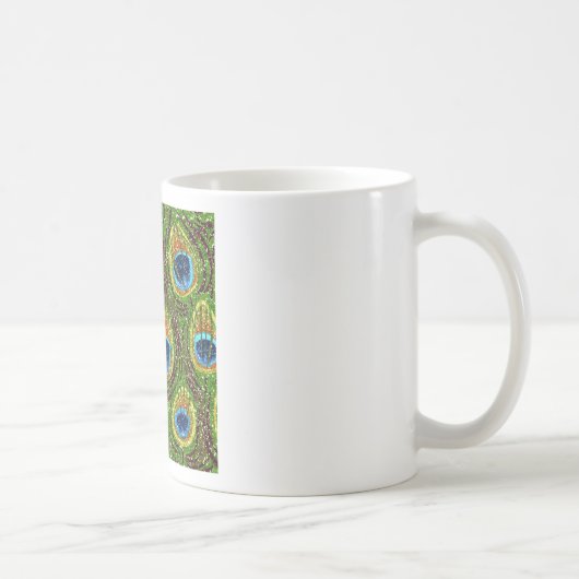 RAB Rockabilly Colorful Peacock Feathers Print Kaffeetasse (Rechts)