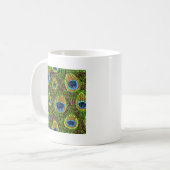 RAB Rockabilly Colorful Peacock Feathers Print Kaffeetasse (Vorderseite Links)