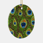RAB Rockabilly Colorful Peacock Feathers Print Keramikornament (Rechts)