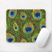 RAB Rockabilly Colorful Peacock Feathers Print Mousepad (Mit Mouse)