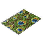 RAB Rockabilly Colorful Peacock Feathers Print Notizblock (Linke Seite)