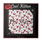 RAB Rockabilly Cool Kitten Cherry Kiss Print Tile Fliese (Vorderseite)