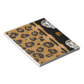 RAB Rockabilly Gold Leopard Print Sugar Skulls Notizblock (angewinkelt)