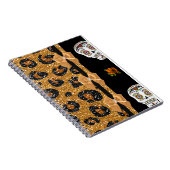 RAB Rockabilly Gold Leopard Print Sugar Skulls Notizblock (Rechte Seite)