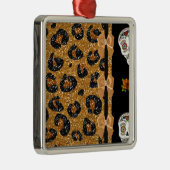 RAB Rockabilly Gold Leopard Print Sugar Skulls Ornament Aus Metall (Rechts)