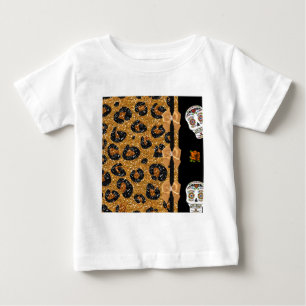 RAB Rockabilly Gold Leopardenprint Zucker-Schädel Baby T-shirt