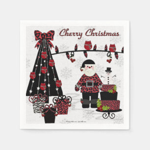 RAB Rockabilly Kirsch-Weihnachten Santa Papier Ser Serviette