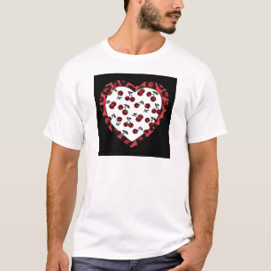RAB Rockabilly Kirschen Leopardenprint Herz T-Shirt