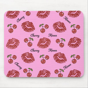 RAB Rockabilly Kirschküsse auf Rosa Mousepad