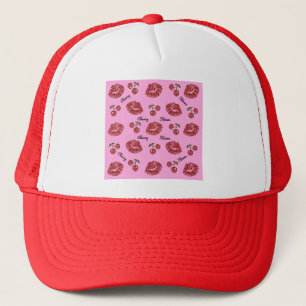 RAB Rockabilly Kirschküsse auf Rosa Truckerkappe