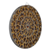 RAB Rockabilly Leopard Print Brown Gold Dartscheibe (Vorderseite Links)