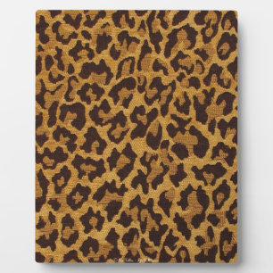 RAB Rockabilly Leopard Print Brown Gold Fotoplatte