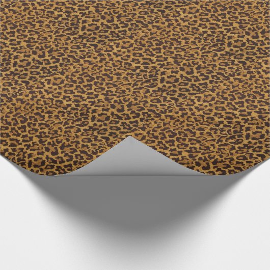 RAB Rockabilly Leopard Print Brown Gold Geschenkpapier (Ecke)