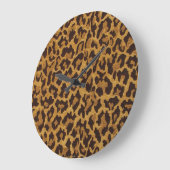 RAB Rockabilly Leopard Print Brown Gold Große Wanduhr (Winkel)