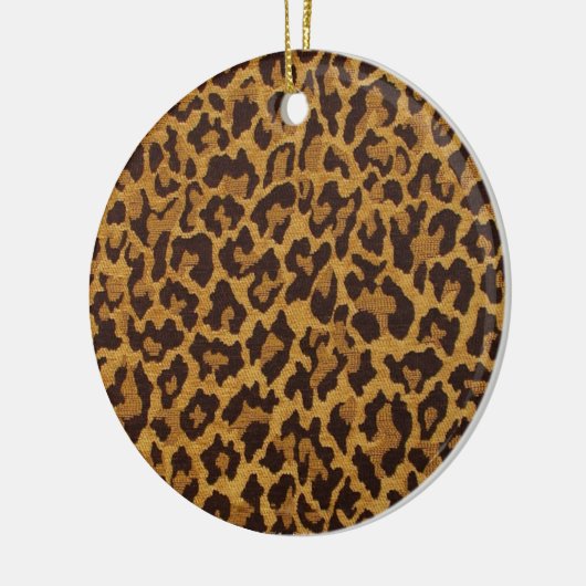 RAB Rockabilly Leopard Print Brown Gold Keramik Ornament (Links)