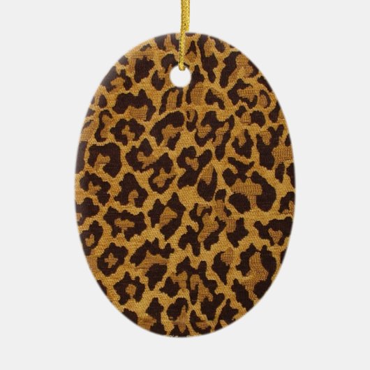 RAB Rockabilly Leopard Print Brown Gold Keramik Ornament (Vorne)