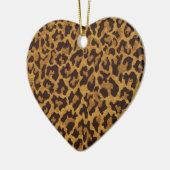 RAB Rockabilly Leopard Print Brown Gold Keramik Ornament (Links)