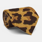 RAB Rockabilly Leopard Print Brown Gold Krawatte (Gerollt)