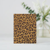 RAB Rockabilly Leopard Print Brown Gold Postkarte (Stehend Vorderseite)