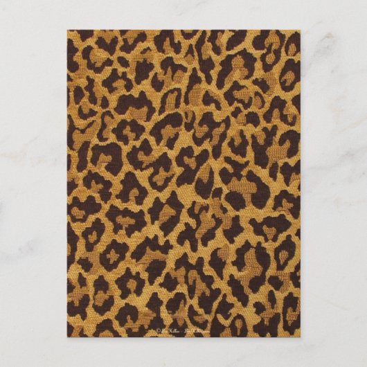 RAB Rockabilly Leopard Print Brown Gold Postkarte (Vorderseite)