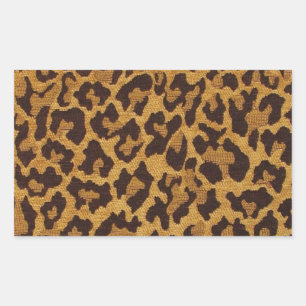 RAB Rockabilly Leopard Print Brown Gold Rechteckiger Aufkleber