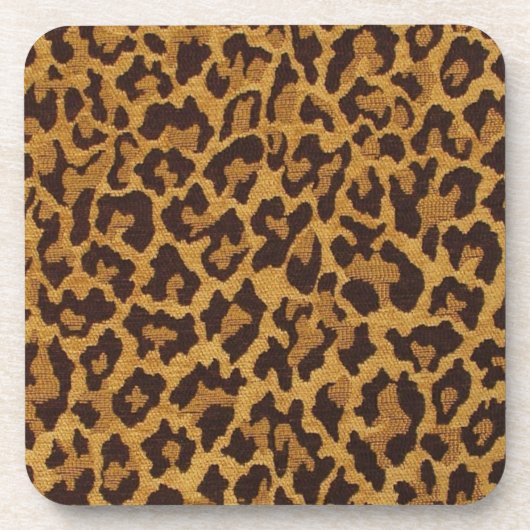 RAB Rockabilly Leopard Print Brown Gold Untersetzer (Vorderseite)