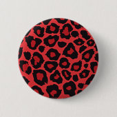 RAB Rockabilly Leopard Print Red Black Button (Vorderseite)